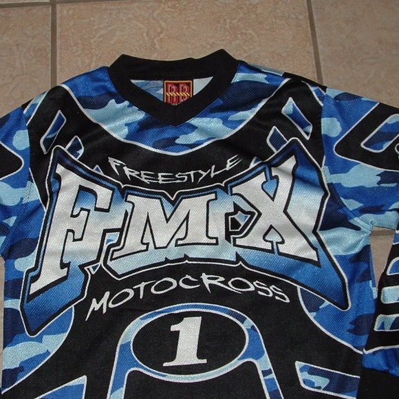 LIKE NEW Youth Sz Small FMX Freestyle Moto Cross Racing Style Long Sleeve Shirt - Picture 2 of 3